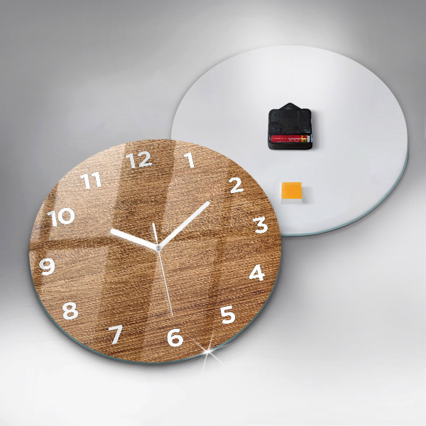 Wanduhr rund mit motiv Helles Holz