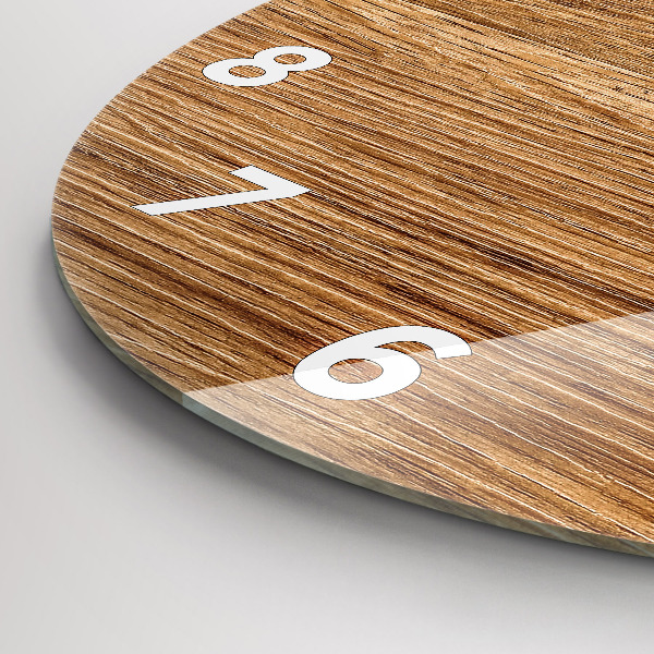 Wanduhr rund mit motiv Helles Holz