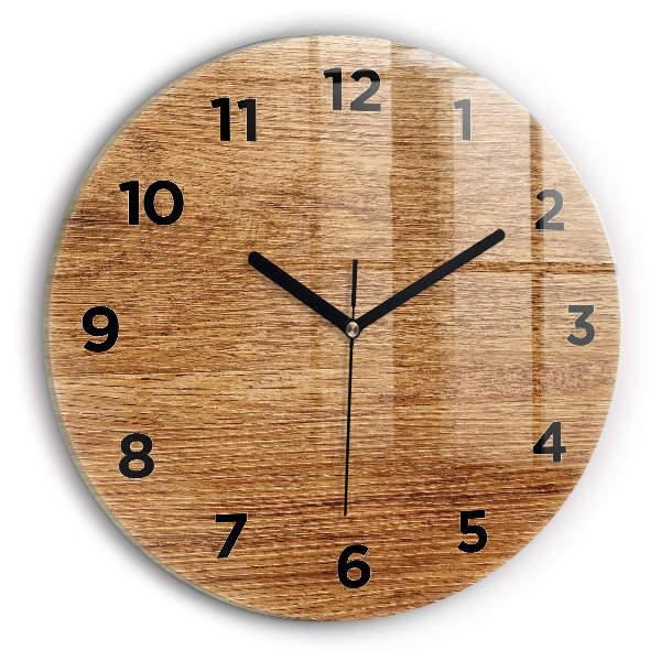 Wanduhr rund mit motiv Helles Holz