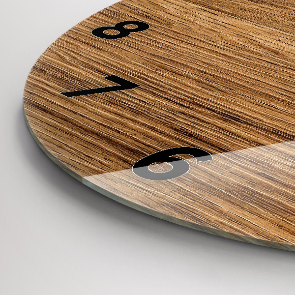 Wanduhr rund mit motiv Helles Holz