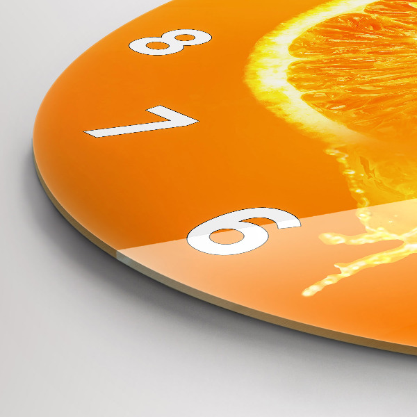 Wanduhr glas rund Orange