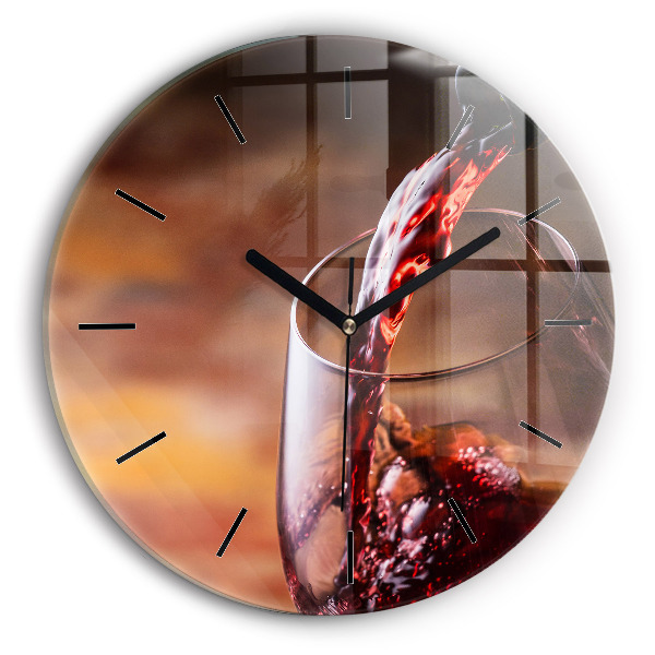Wanduhr glas rund Weinglas