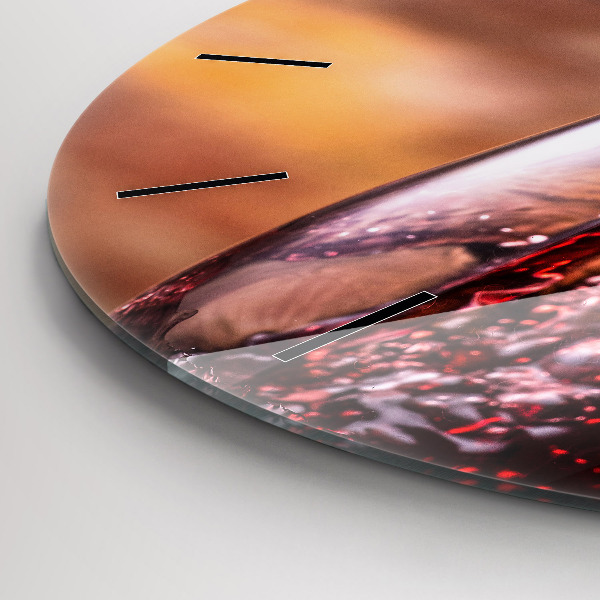 Wanduhr glas rund Weinglas
