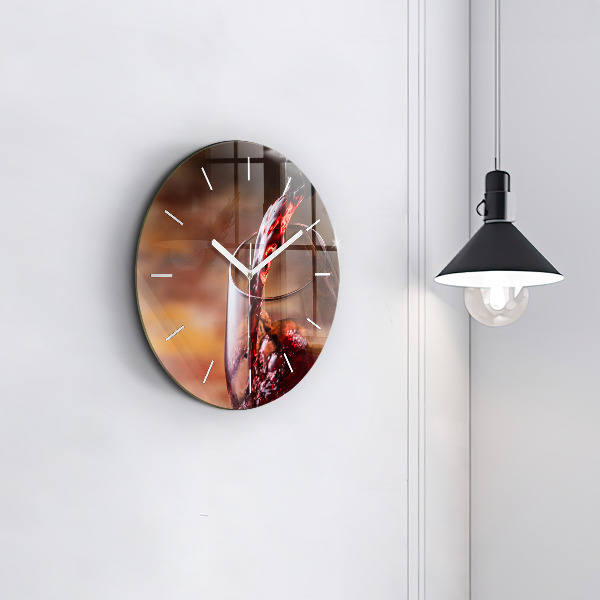 Wanduhr glas rund Weinglas