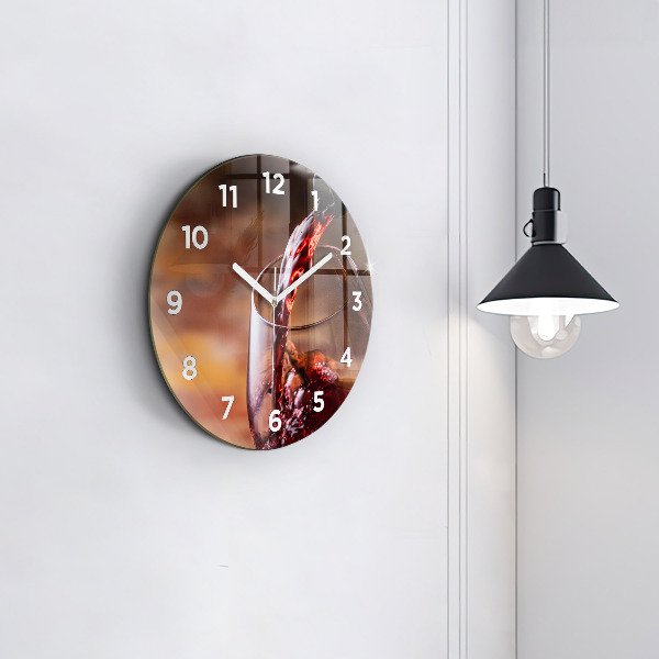 Wanduhr glas rund Weinglas