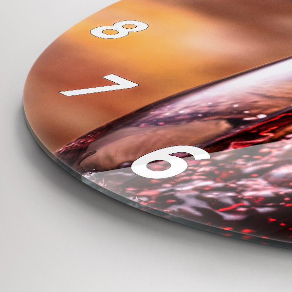 Wanduhr glas rund Weinglas