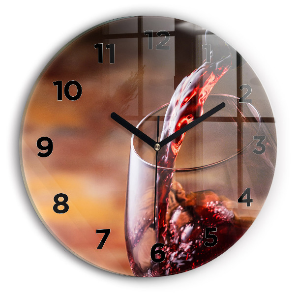 Wanduhr glas rund Weinglas
