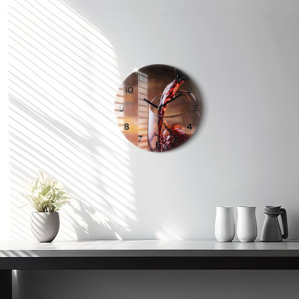 Wanduhr glas rund Weinglas