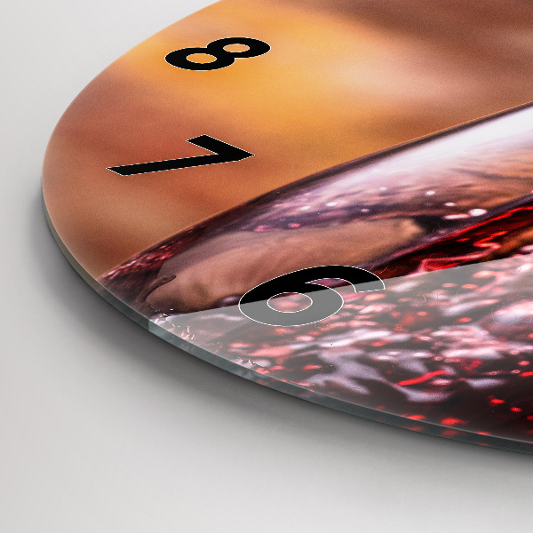 Wanduhr glas rund Weinglas