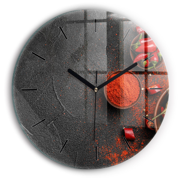 Wanduhr rund mit motiv Rote Paprika