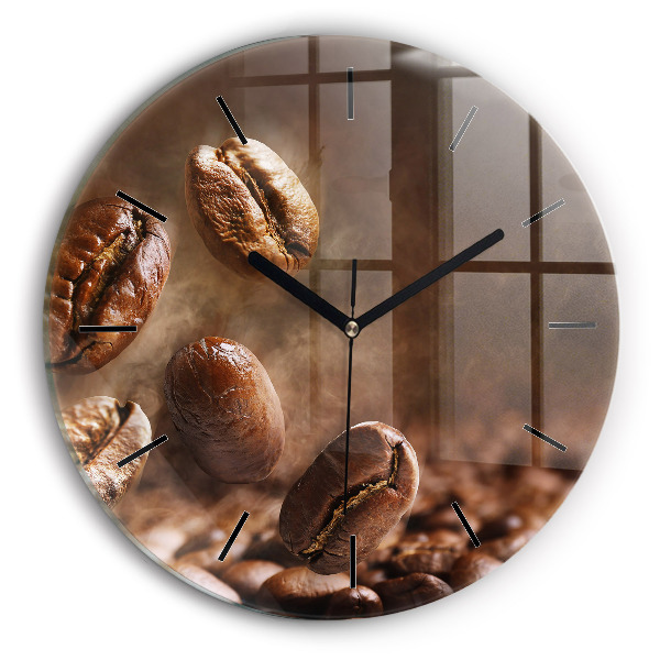 Wanduhr rund Kaffeebohnen