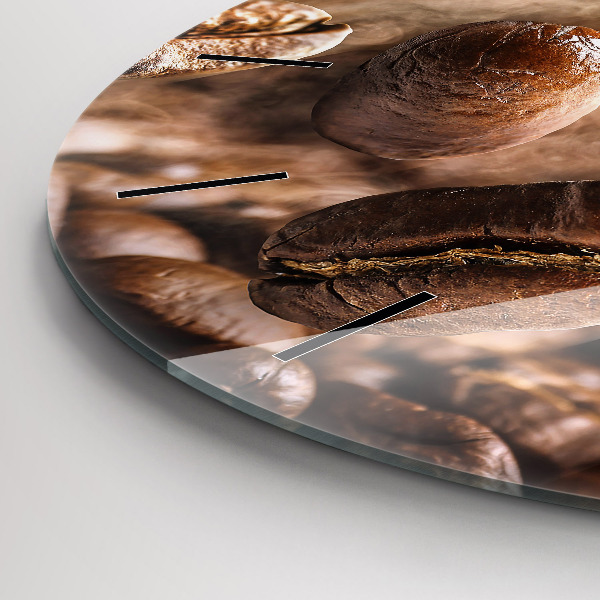 Wanduhr rund Kaffeebohnen