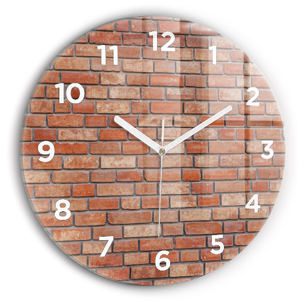 Wanduhr rund Backsteinmauer