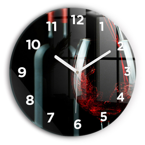 Wanduhr glas rund Weinflasche