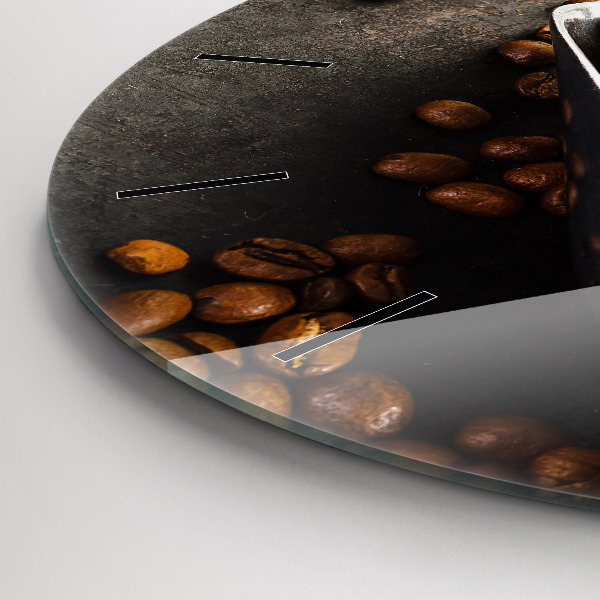 Wanduhr glas rund Sack mit Kaffeebohnen