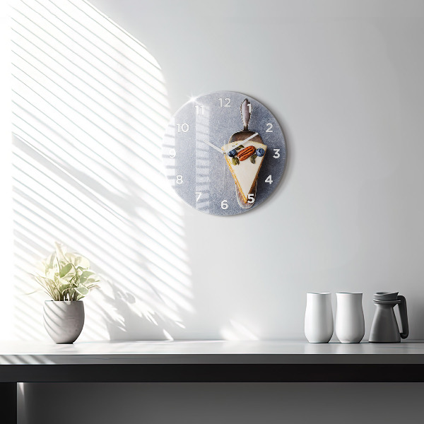 Wanduhr rund Ein Stück Kuchen