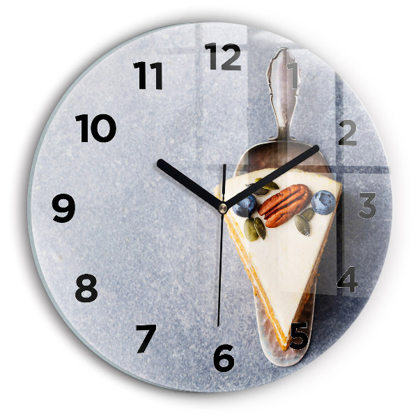 Wanduhr rund Ein Stück Kuchen
