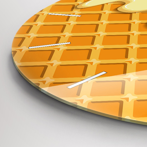 Wanduhr rund mit motiv Waffel und Eiscreme