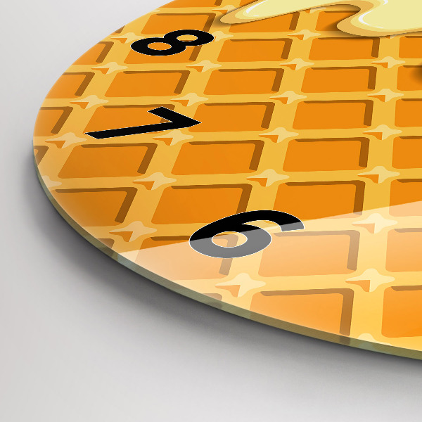 Wanduhr rund mit motiv Waffel und Eiscreme