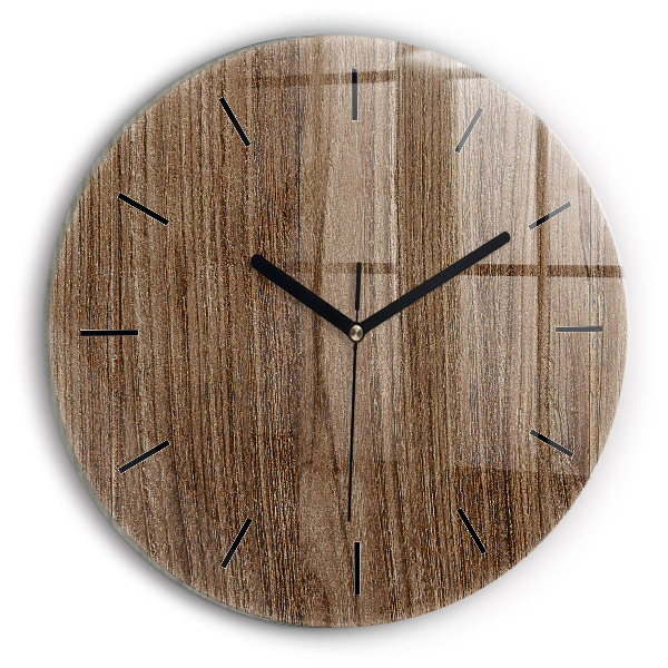 Wanduhr rund Dunkles Holz