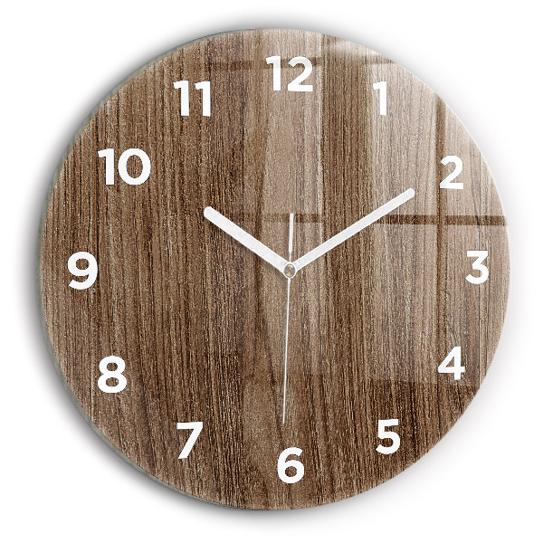 Wanduhr rund Dunkles Holz