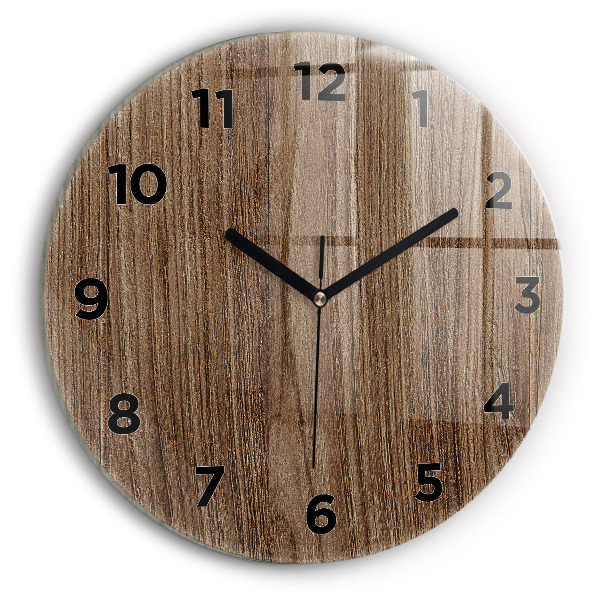 Wanduhr rund Dunkles Holz