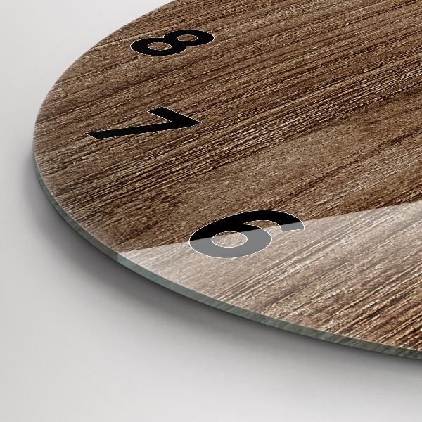Wanduhr rund Dunkles Holz