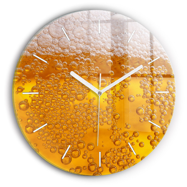 Wanduhr glas rund Bier
