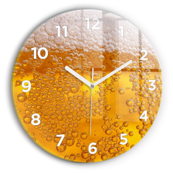 Wanduhr glas rund Bier