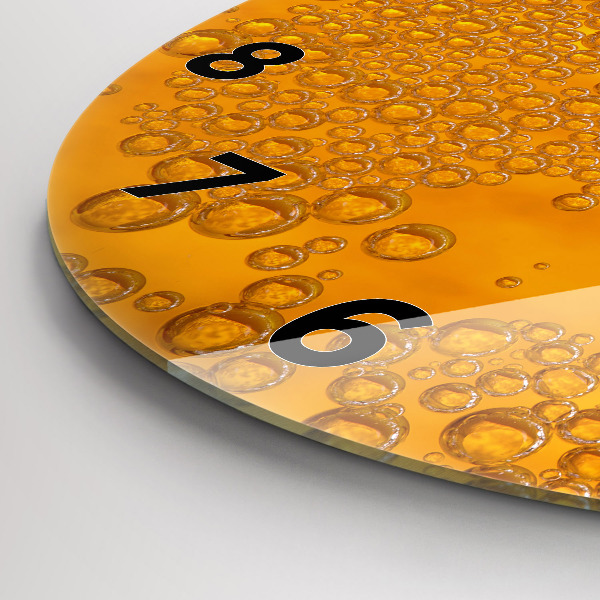 Wanduhr glas rund Bier