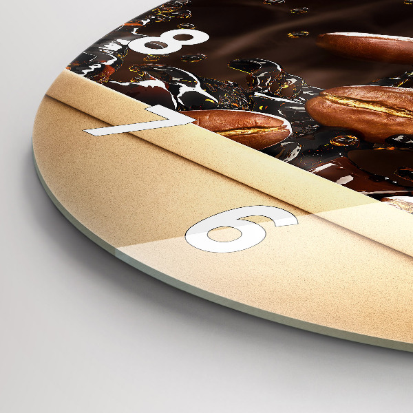 Wanduhr glas rund Heißer Kaffee