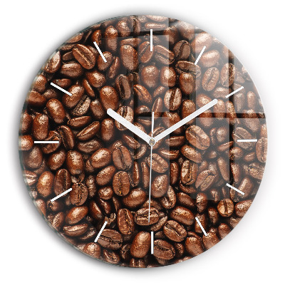 Wanduhr rund mit motiv Kaffeebohnen
