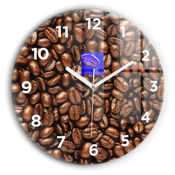 Wanduhr rund mit motiv Kaffeebohnen