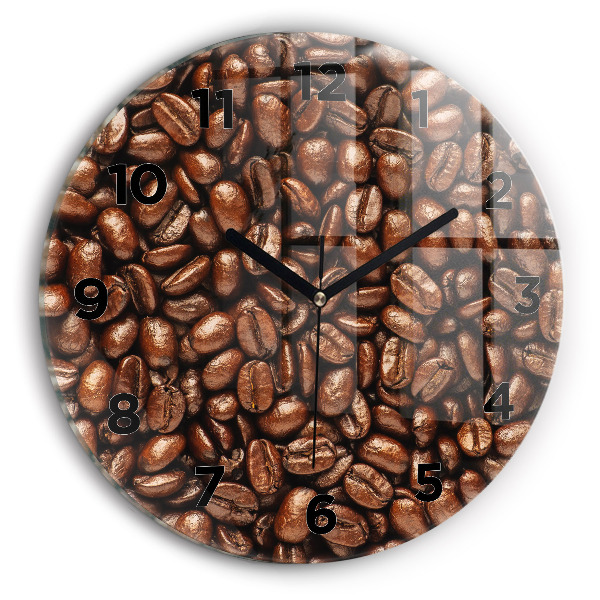 Wanduhr rund mit motiv Kaffeebohnen