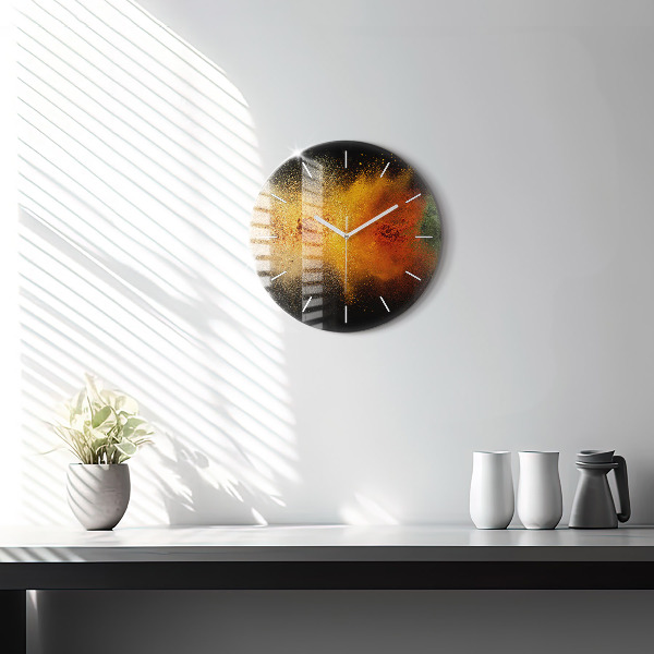 Wanduhr rund Verstreute Gewürze