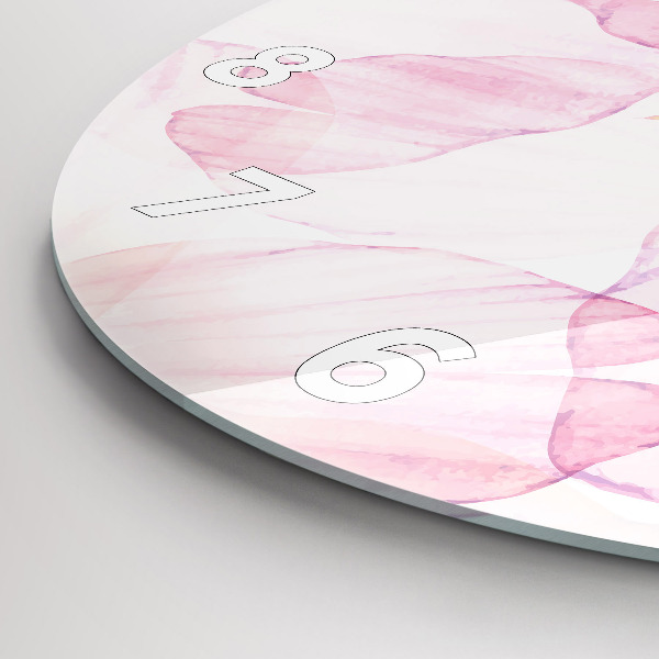 Wanduhr rund mit motiv Aquarellierte Blütenblätter