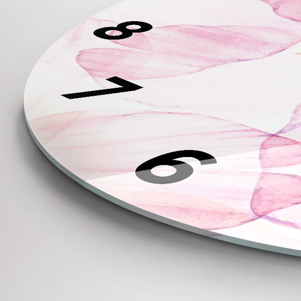 Wanduhr rund mit motiv Aquarellierte Blütenblätter