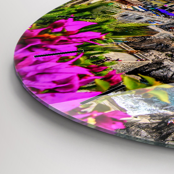 Wanduhr glas rund Cinque Terre Küste