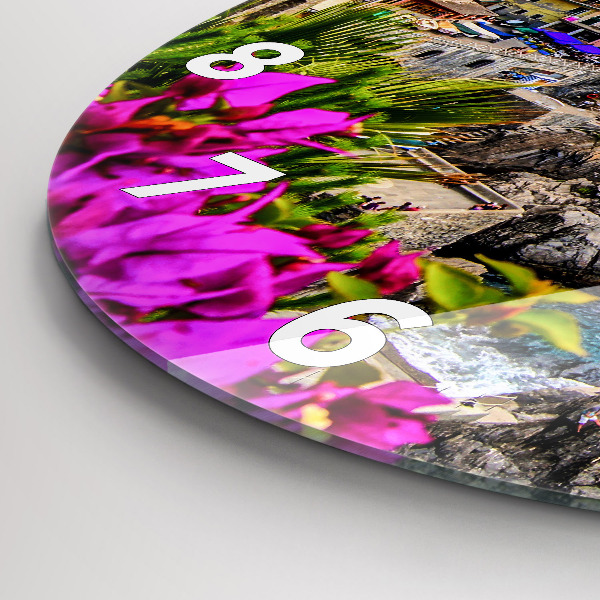 Wanduhr glas rund Cinque Terre Küste