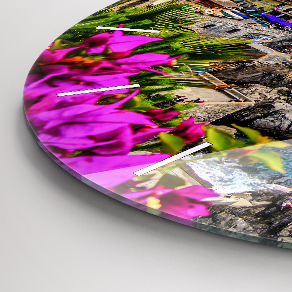 Wanduhr glas rund Cinque Terre Küste