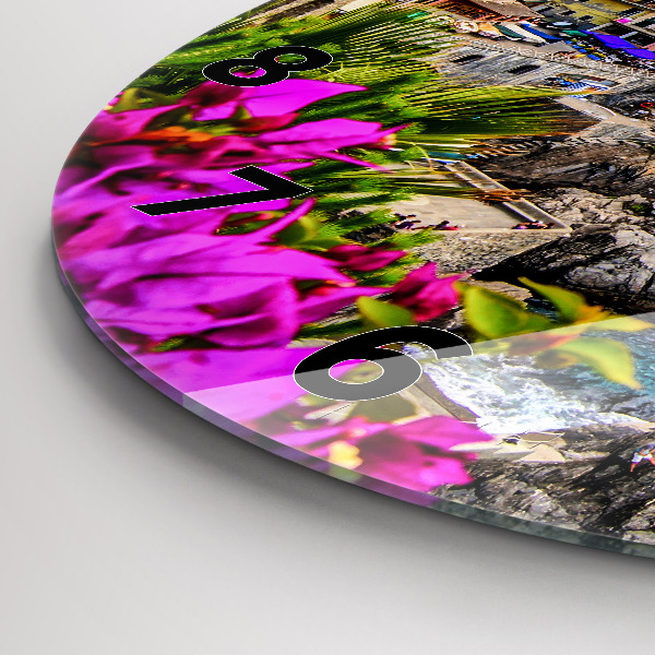 Wanduhr glas rund Cinque Terre Küste