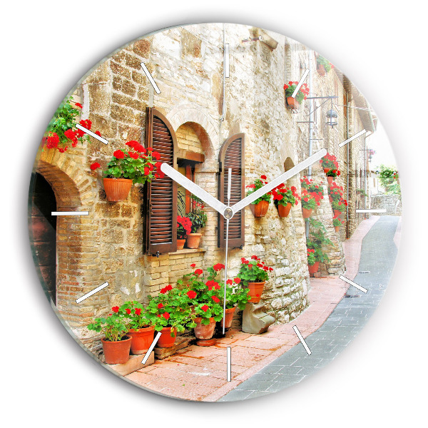 Wanduhr rund Malerische Straße