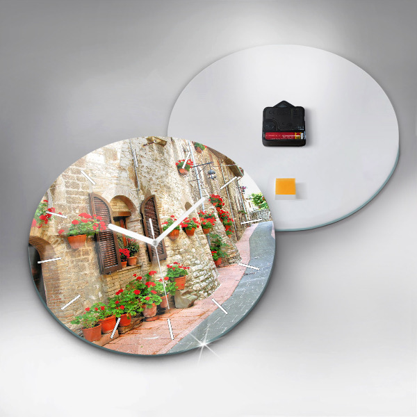 Wanduhr rund Malerische Straße