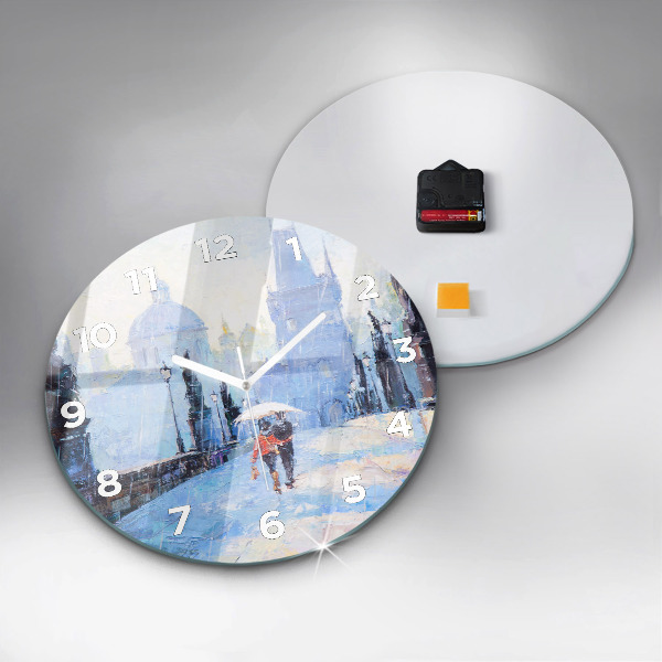 Wanduhr glas rund Ölgemälde