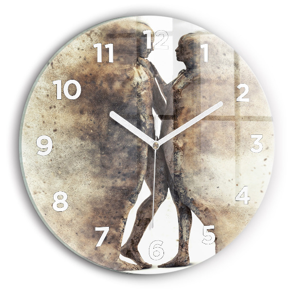 Wanduhr glas rund Abstraktion Menschen Sand