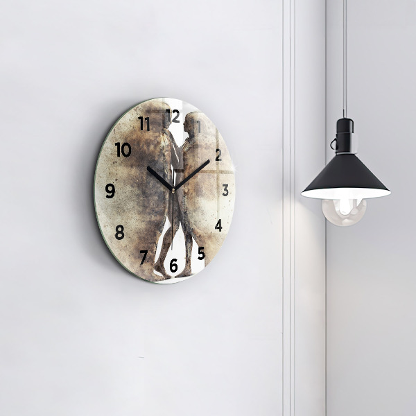 Wanduhr glas rund Abstraktion Menschen Sand