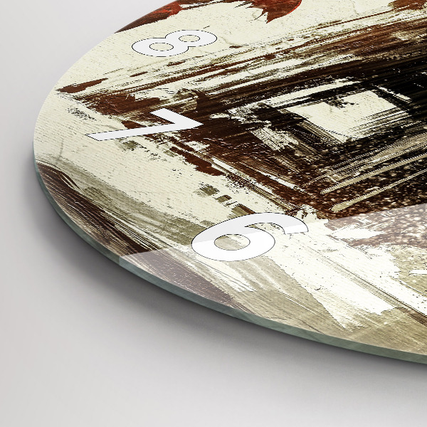 Wanduhr glas rund Frau in einer regnerischen Nacht