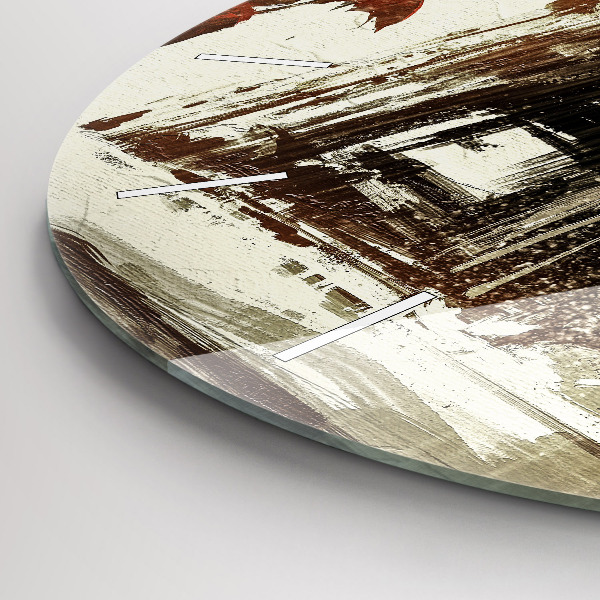 Wanduhr glas rund Frau in einer regnerischen Nacht