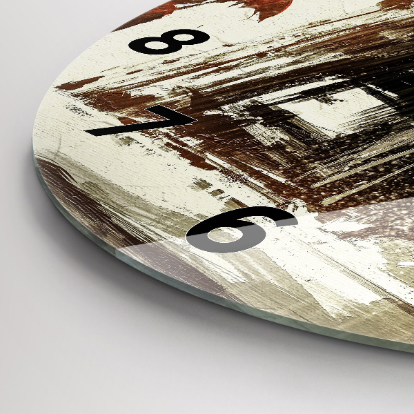 Wanduhr glas rund Frau in einer regnerischen Nacht