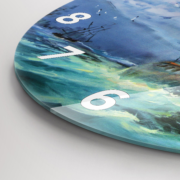 Wanduhr rund Schiff auf dem Wasser